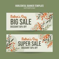 Happy Mother's Day Retro Web Banner for Social Media Horizontal Poster, banner, space area and background vector