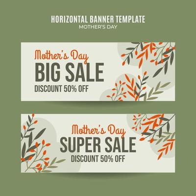 Happy Mother's Day Retro Web Banner for Social Media Horizontal Poster, banner, space area and background