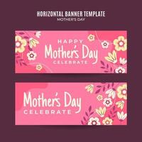 Happy Mother's Day Retro Web Banner for Social Media Horizontal Poster, banner, space area and background vector