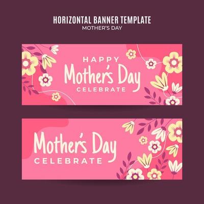 Happy Mother's Day Retro Web Banner for Social Media Horizontal Poster, banner, space area and background