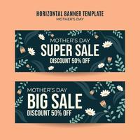 Happy Mother's Day Retro Web Banner for Social Media Horizontal Poster, banner, space area and background vector