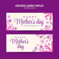 Happy Mother's Day Retro Web Banner for Social Media Horizontal Poster, banner, space area and background vector