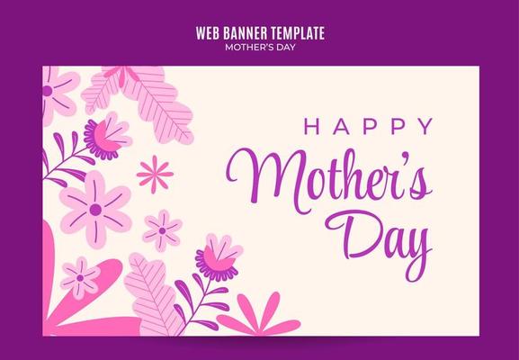 Happy Mother's Day Retro Web Banner for Social Media Poster, banner, space area and background