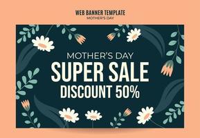 Happy Mother's Day Retro Web Banner for Social Media Poster, banner, space area and background vector