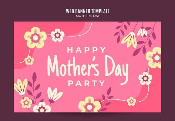 Happy Mother's Day Retro Web Banner for Social Media Poster, banner, space area and background