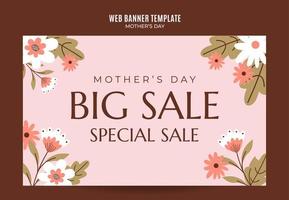 Happy Mother's Day Retro Web Banner for Social Media Poster, banner, space area and background vector