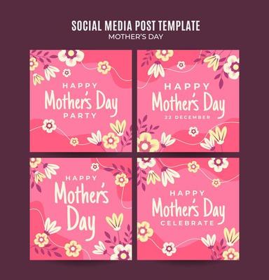 Happy Mother's Day Retro Web Banner for Social Media Square Poster, banner, space area and background