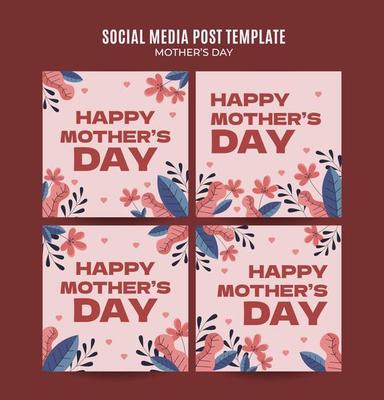 Happy Mother's Day Retro Web Banner for Social Media Square Poster, banner, space area and background