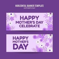 Happy Mother's Day Retro Web Banner for Social Media Horizontal Poster, banner, space area and background vector