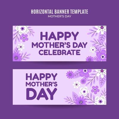 Happy Mother's Day Retro Web Banner for Social Media Horizontal Poster, banner, space area and background