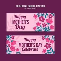 Happy Mother's Day Retro Web Banner for Social Media Horizontal Poster, banner, space area and background vector