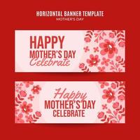 Happy Mother's Day Retro Web Banner for Social Media Horizontal Poster, banner, space area and background vector