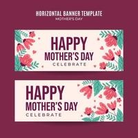 Happy Mother's Day Retro Web Banner for Social Media Horizontal Poster, banner, space area and background vector