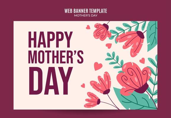 Happy Mother's Day Retro Web Banner for Social Media Poster, banner, space area and background