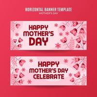 Happy Mother's Day Retro Web Banner for Social Media Horizontal Poster, banner, space area and background vector