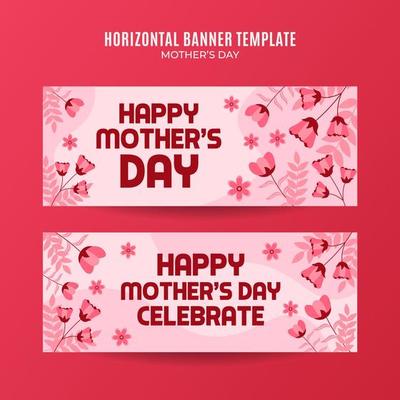 Happy Mother's Day Retro Web Banner for Social Media Horizontal Poster, banner, space area and background