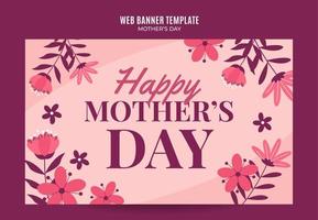 Happy Mother's Day Retro Web Banner for Social Media Poster, banner, space area and background vector