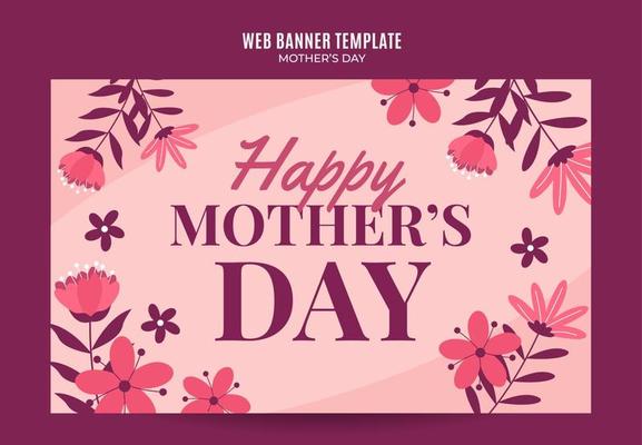 Happy Mother's Day Retro Web Banner for Social Media Poster, banner, space area and background