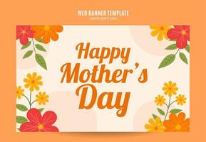 Happy Mother's Day Retro Web Banner for Social Media Poster, banner, space area and background vector