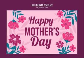 Happy Mother's Day Retro Web Banner for Social Media Poster, banner, space area and background vector