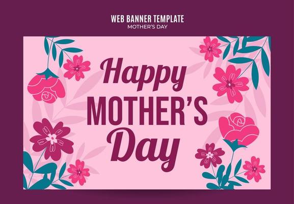 Happy Mother's Day Retro Web Banner for Social Media Poster, banner, space area and background