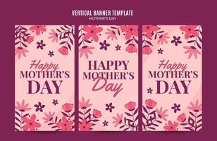 Happy Mother's Day Retro Web Banner for Social Media Vertical Poster, banner, space area and background vector