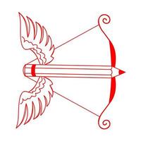 flecha de lápiz con alas arco cargado vector