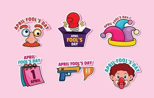 April Fool's Day Sticker Pack vector