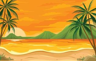 Beach Scenery Background vector