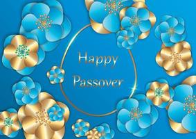Jewish holiday Passover greeting card. Vector illustration