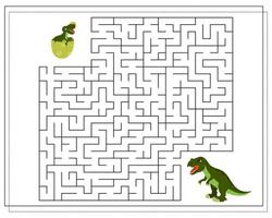 Children's logic game go through the maze. Help the baby Tyrannosaurus to pass the maze, dinosaurs. vector