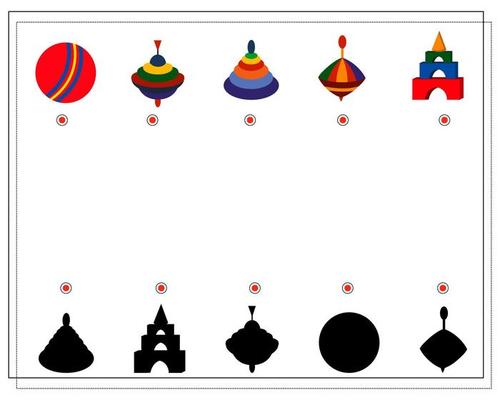 Children's logic game, find the right shadow. children's toys