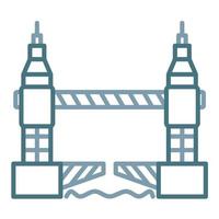 Tower Bridge Line Two Color Icon vector