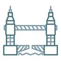 Tower Bridge Line Two Color Icon vector