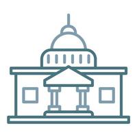 Capitol Line Two Color Icon vector