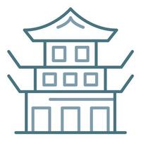 Forbidden City Line Two Color Icon vector