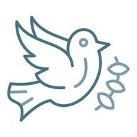 Dove Line Two Color Icon vector