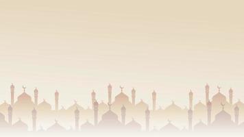 boucle d'invinité de silhouette de mosquée animation d'arrière-plan 4k en mouvement video