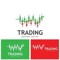 Vector logo with candlestick trading chart analyzing in forex