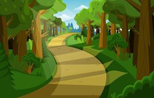 View at The Calming Serene Summer Forest vector