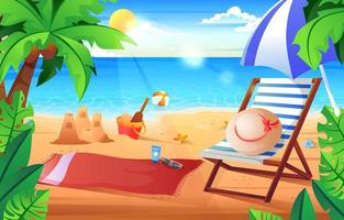 Sunny Day at The Beach Concept vector