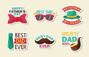Happy Father's Day Sticker Pack vector