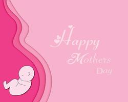 Happy Mother's Day Paper Style vector