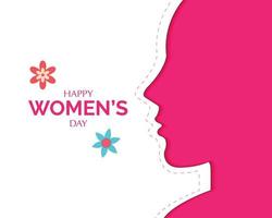 Women's Day With Girl Face Silhouette vector