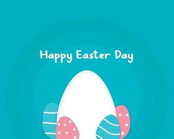 Flat Happy Easter Day Greeting vector