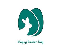 Simple Flat Happy Easter Day vector