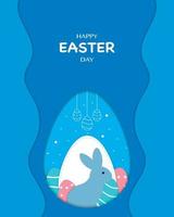 Happy Easter Day Simple Paper Template vector