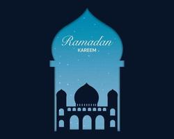 plantilla de saludo ramadan kareem plana vector