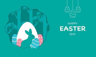 Happy Easter Day Card Template vector