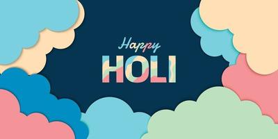 Happy Holi With Cloud Banner vector